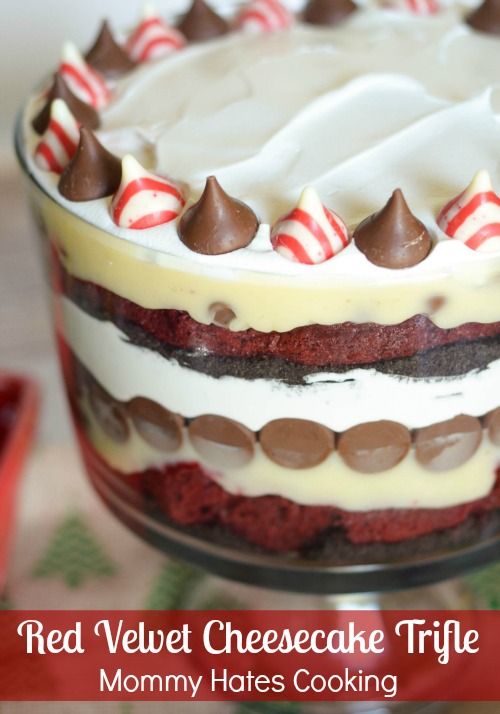 Red Velvet Cheesecake Kisses Trifle