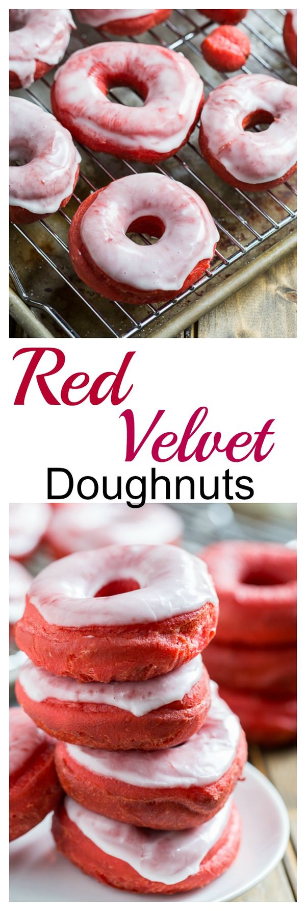 Red Velvet Donuts with Glaze