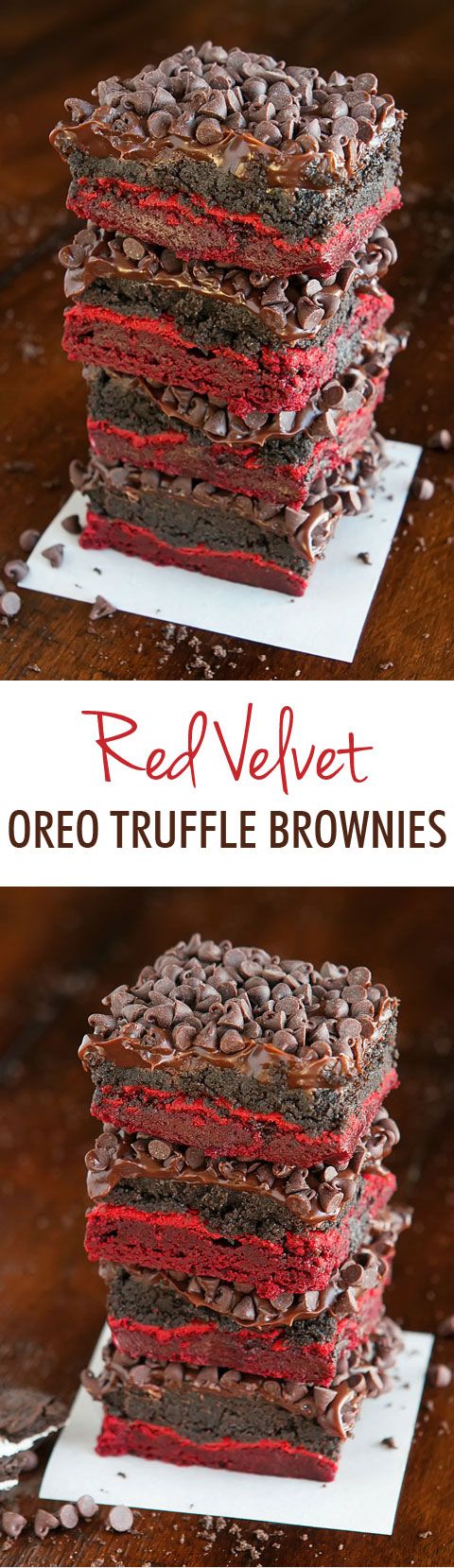 Red Velvet Oreo Truffle Brownies