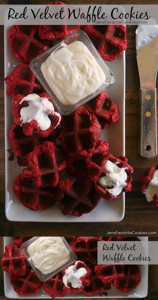 Red Velvet Waffle Iron Cookies