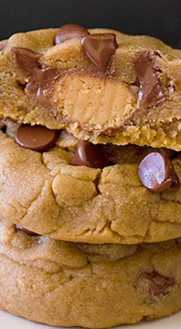 Reese’s-Stuffed Peanut Butter Chocolate Chip Cookies