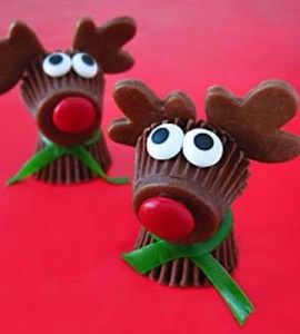 Reese's Cup Rudolph the Red Nose Reindeer Treats for Christmas