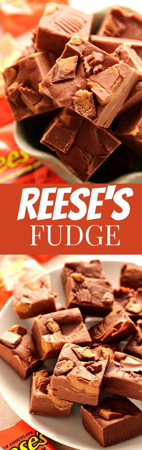 Reese's Peanut Butter Cups Fudge Recipe ( 3 ingredients 