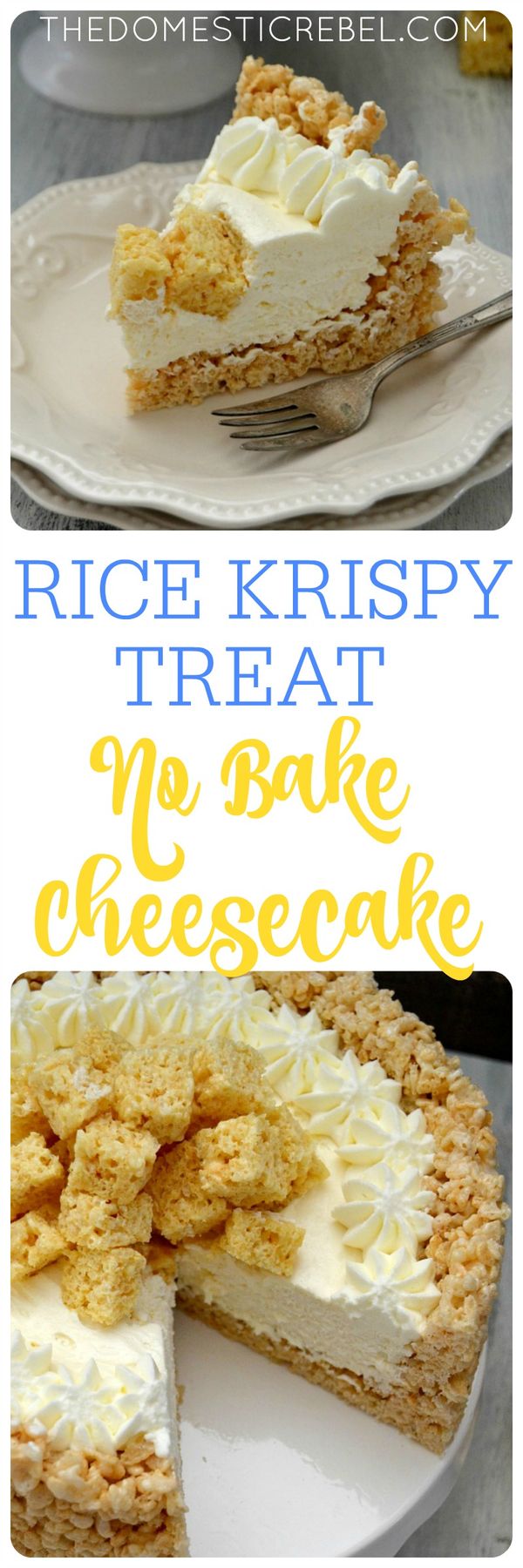 Rice Krispy Treat No Bake Cheesecake