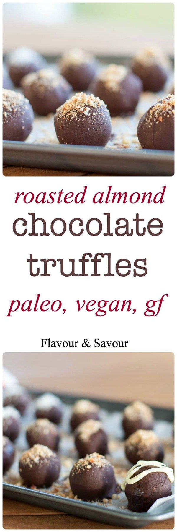 Roasted Almond Chocolate Truffles (Paleo, Vegan