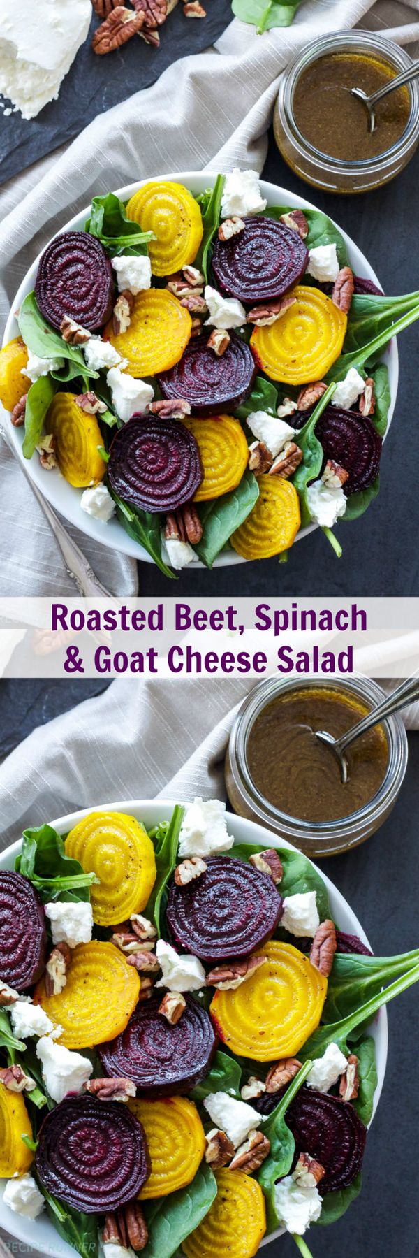 Roasted Beet, Spinach and Goat Cheese Salad