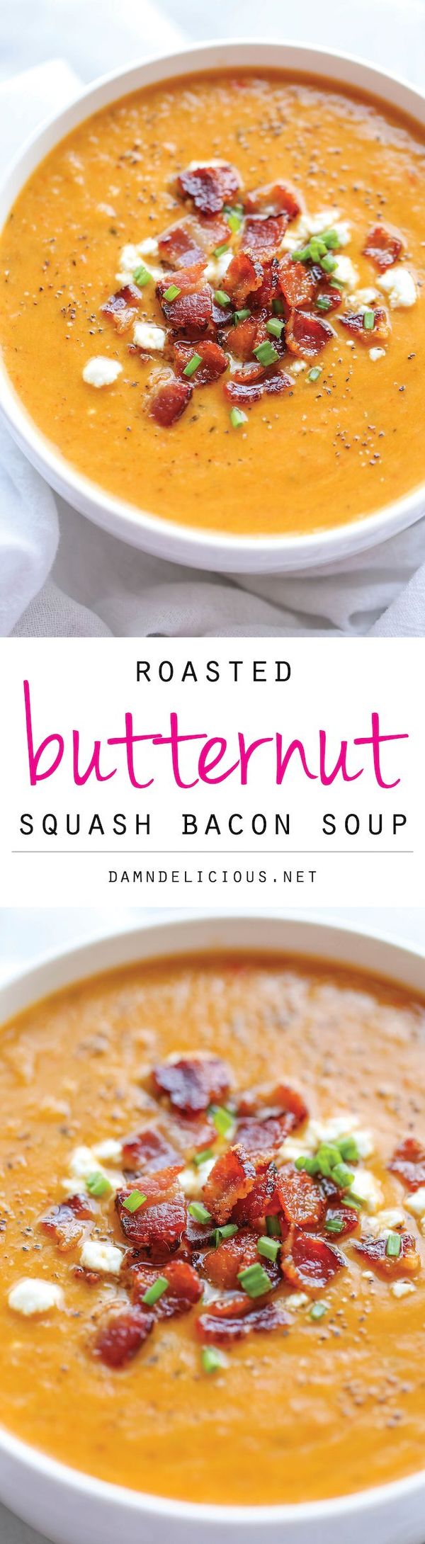 Roasted Butternut Squash and Bacon Soup