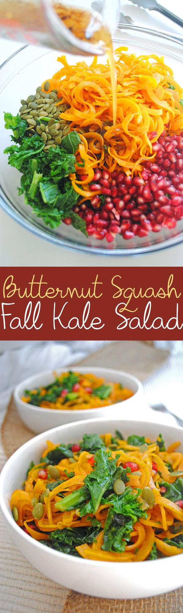 Roasted Butternut Squash Fall Kale Salad