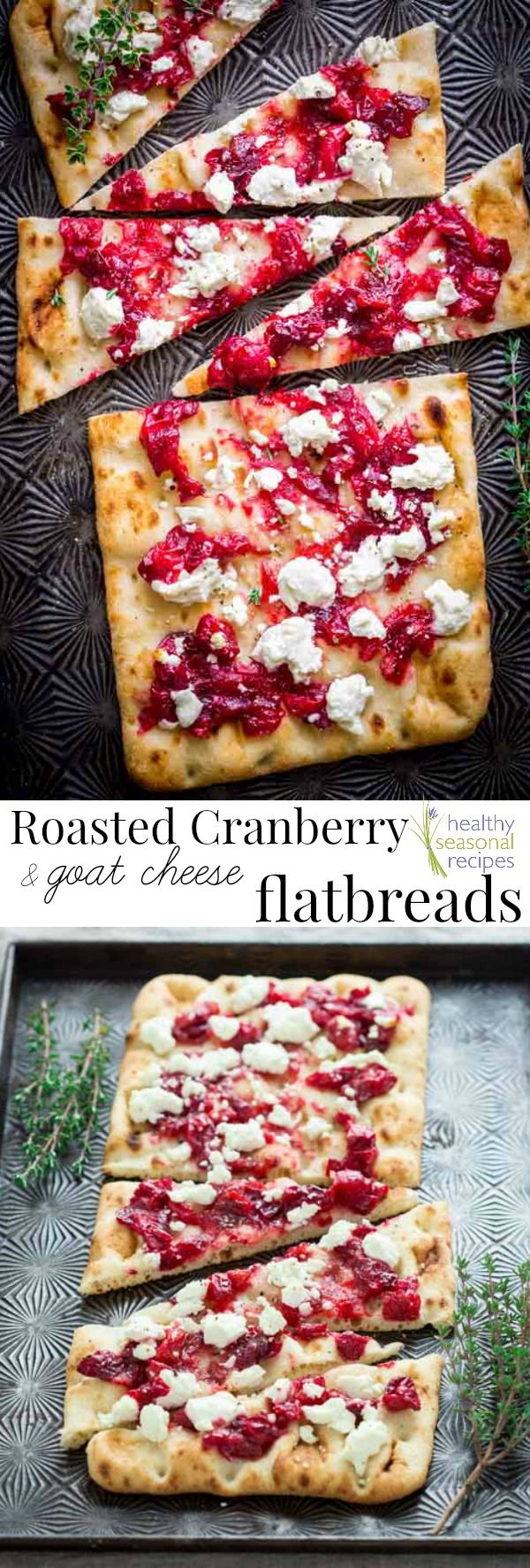Roasted cranberry and goat cheese flatbreads