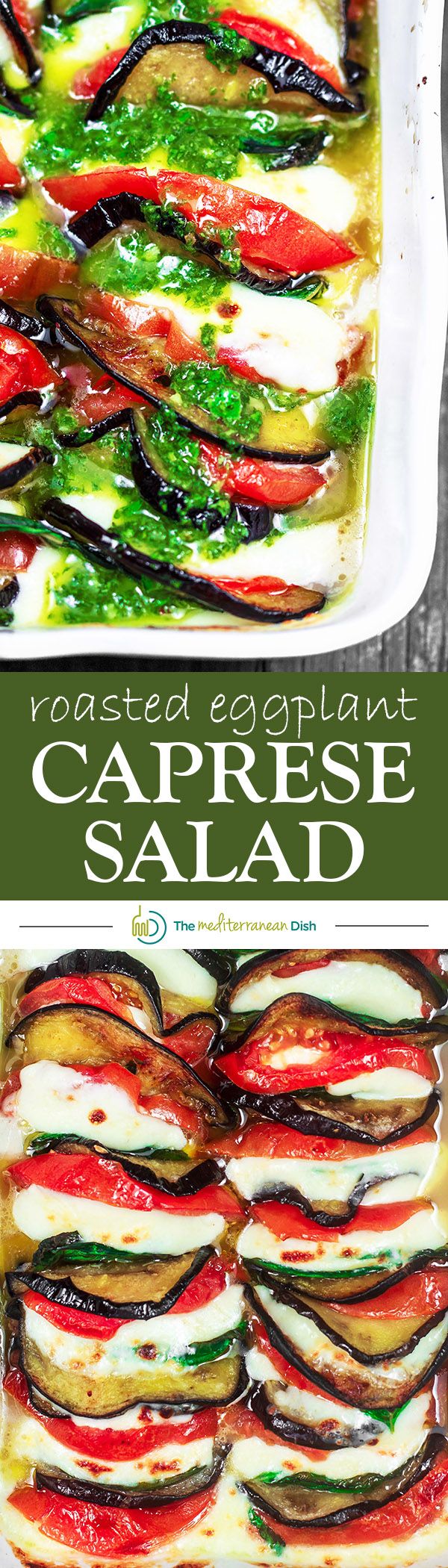 Roasted Eggplant Caprese Salad