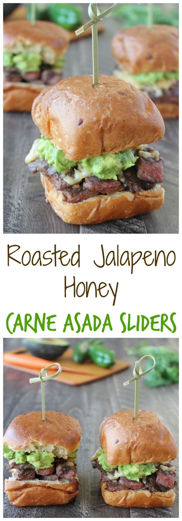 Roasted Jalapeño Honey Carne Asada Sliders