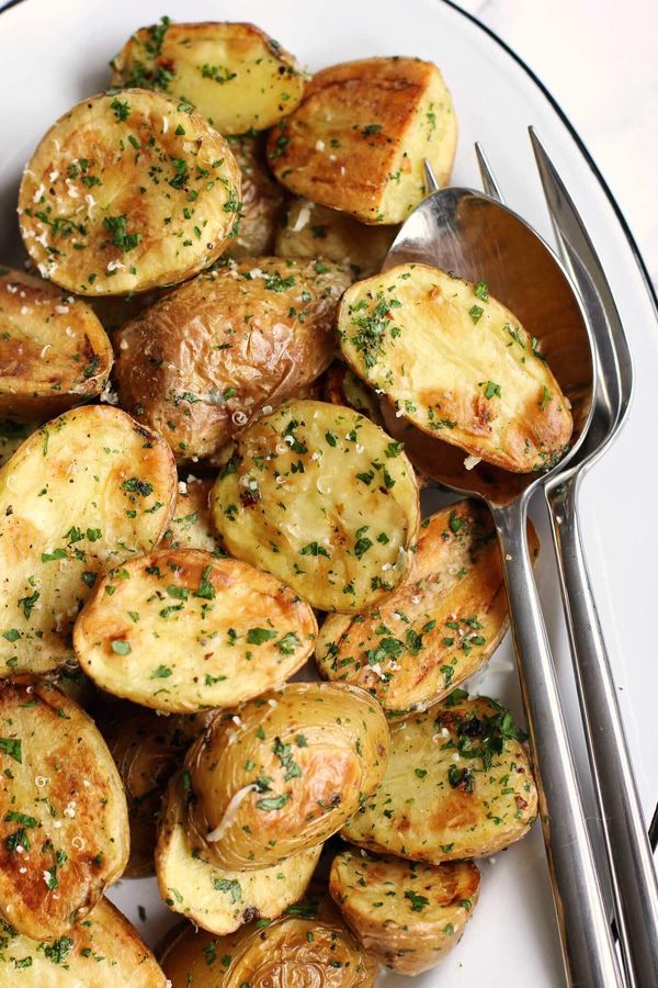 Roasted New Potatoes With Parmesan And Fresh Herbs