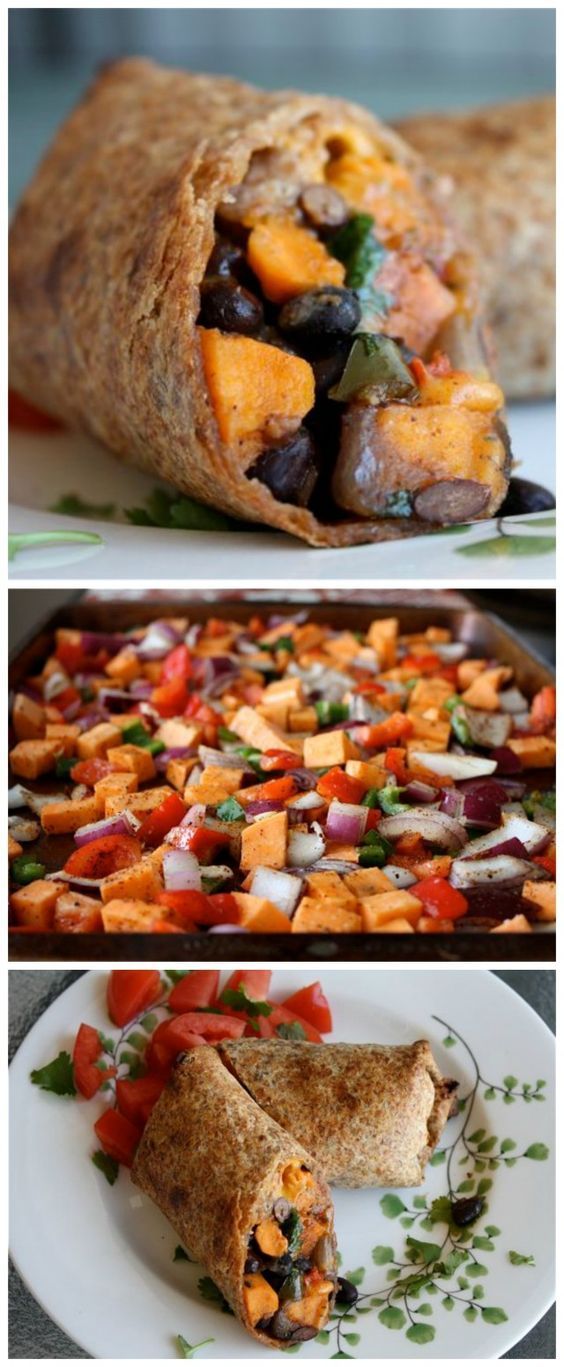 Roasted Veggie and Black Bean Burritos