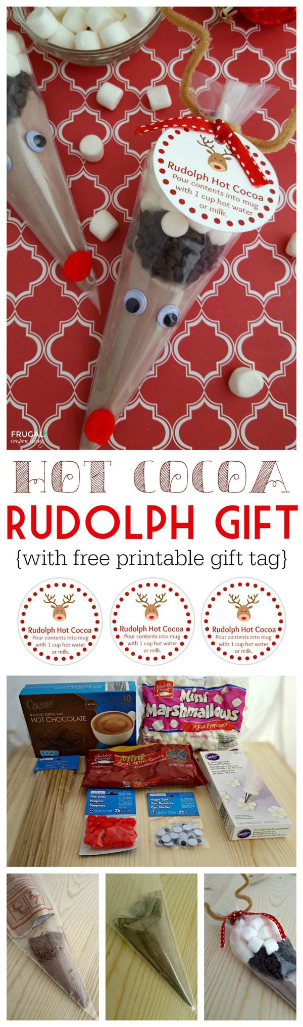 Rudolph Hot Cocoa + FREE Printable Gift Tag