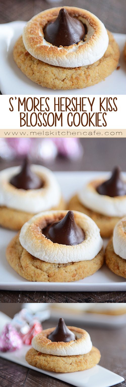 S’Mores Hershey Kiss Blossom Cookies