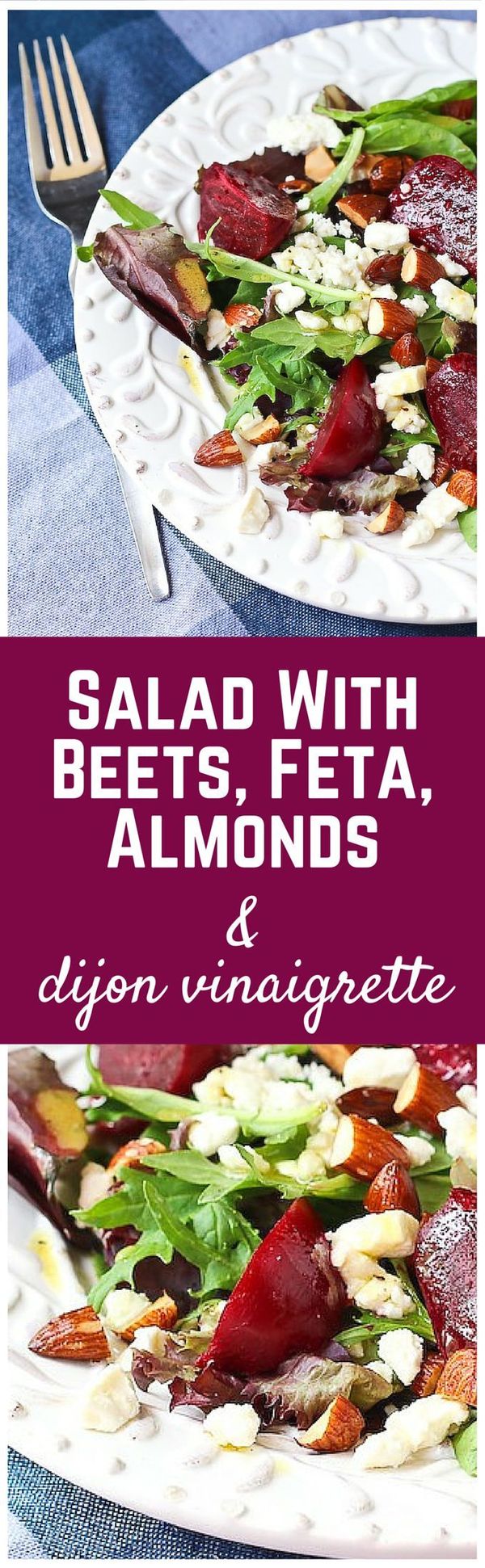 Salad with Beets, Almonds, Feta, and Dijon Vinaigrette