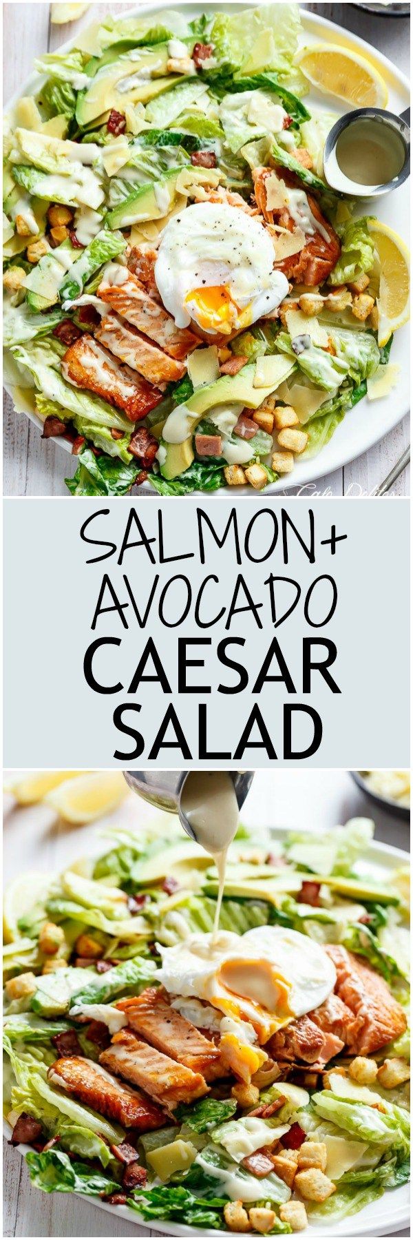 Salmon and Avocado Caesar Salad