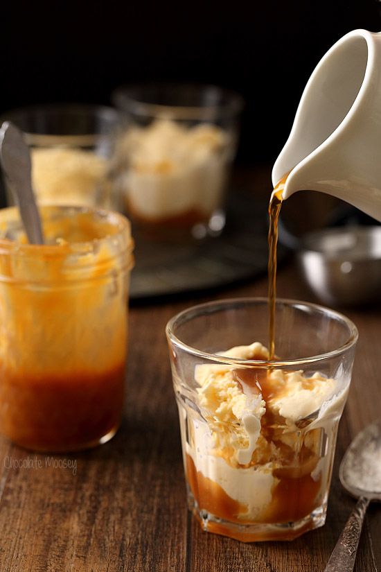 Salted Caramel Affogatos (aka Coffee Floats