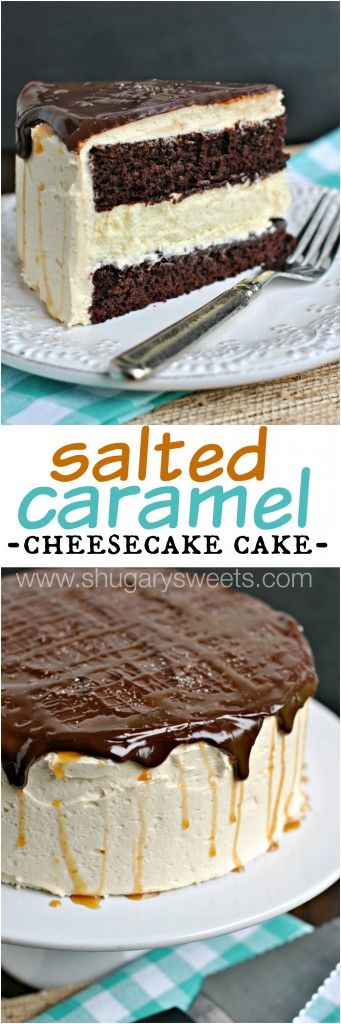 Salted Caramel Chocolate Cheesecake Cake