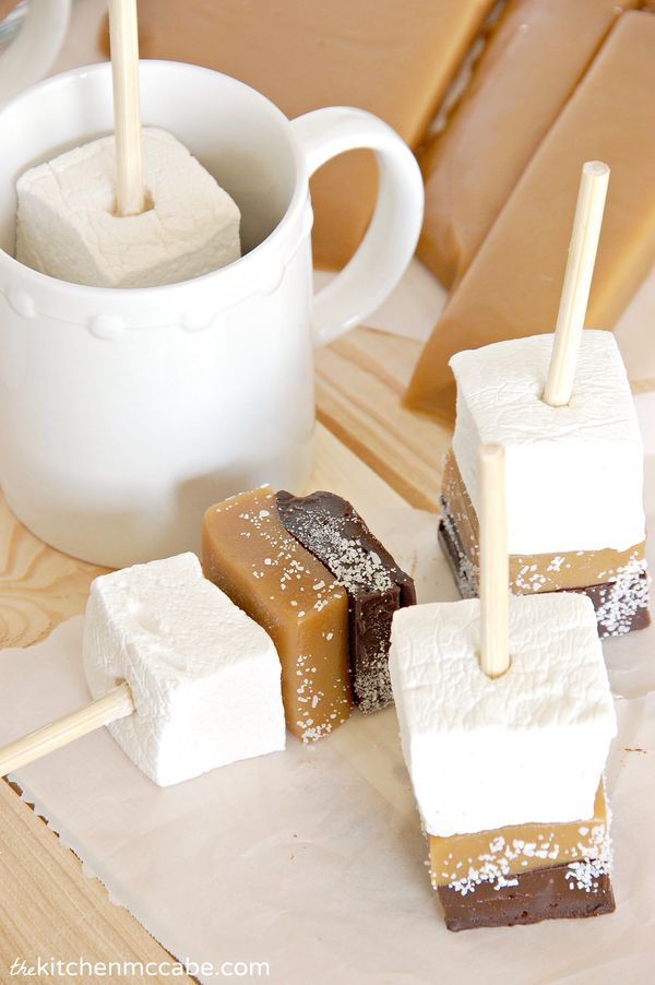 Salted Caramel Hot Chocolate Sticks