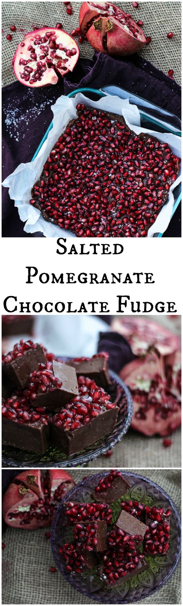 Salted Pomegranate Chocolate Fudge