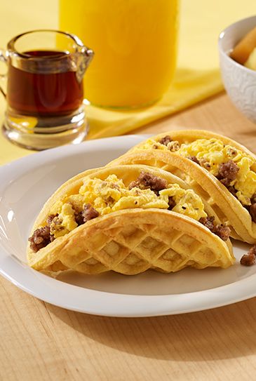 Sausage and Egg Waffle Tacos