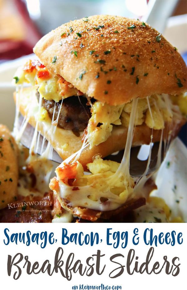 Sausage Egg Bacon Cheese Breakfast Sliders