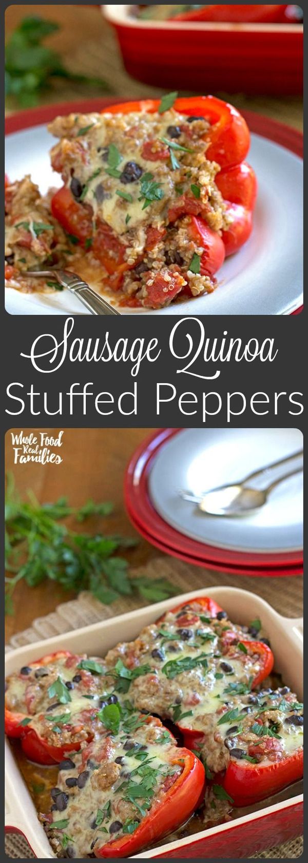 Sausage Quinoa Stuffed Peppers