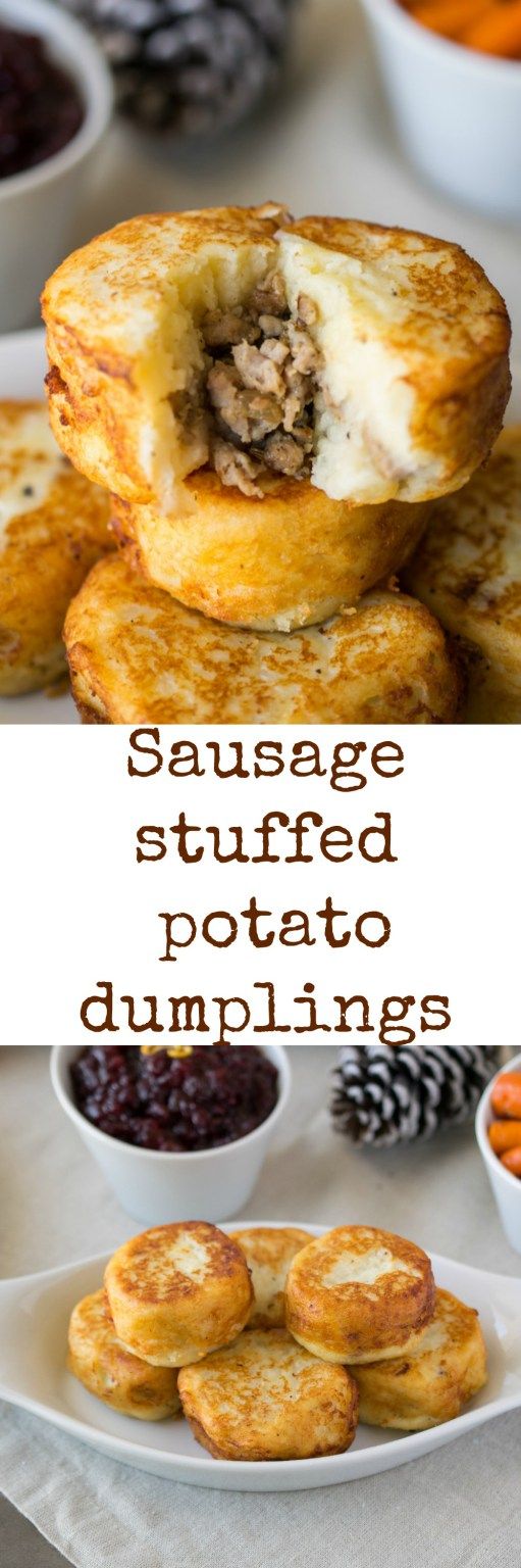 Sausage stuffed potato dumplings