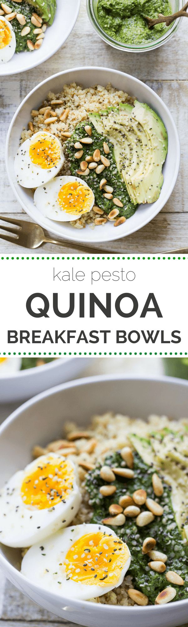 Savory Pesto Quinoa Breakfast Bowls