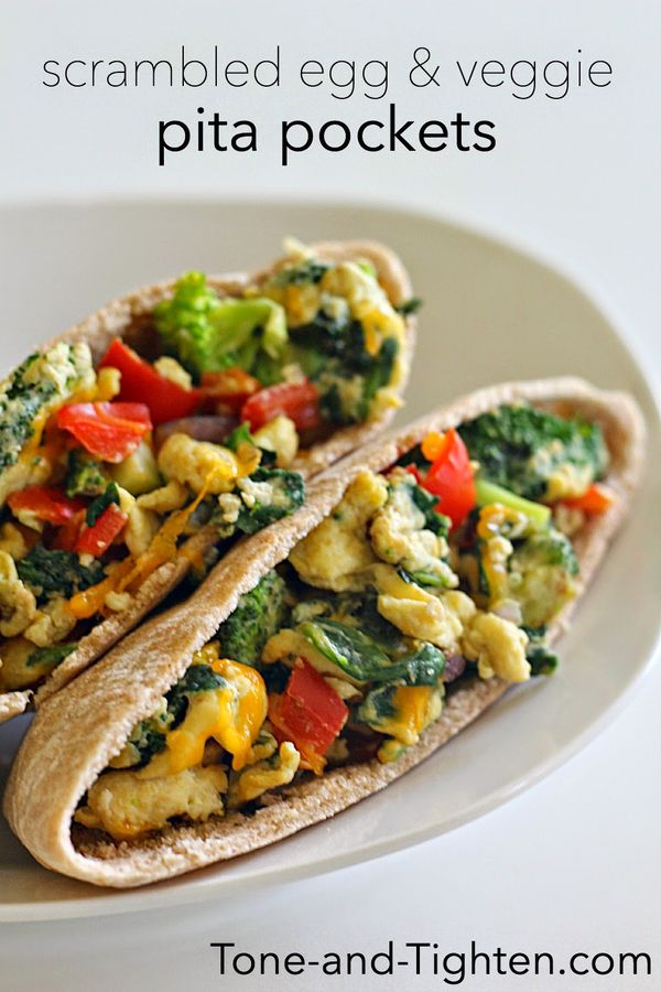 Scrambled Egg and Vegetable Pita Pockets