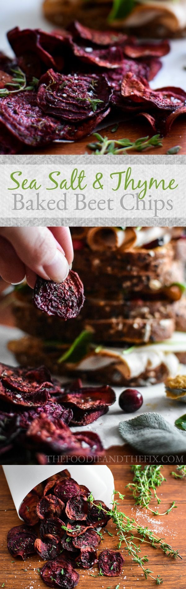 Sea Salt and Thyme Baked Beet Chips