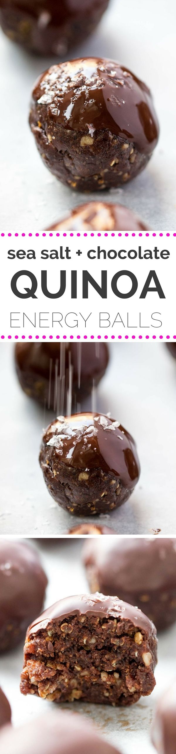 Sea Salt + Dark Chocolate Quinoa Energy Balls