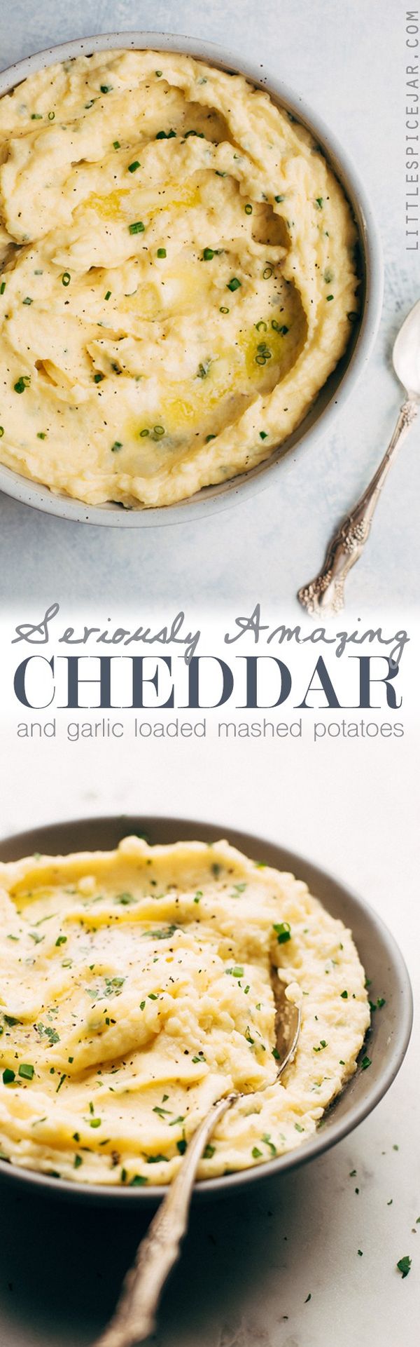 Seriously Amazing Cheddar Mashed Potatoes