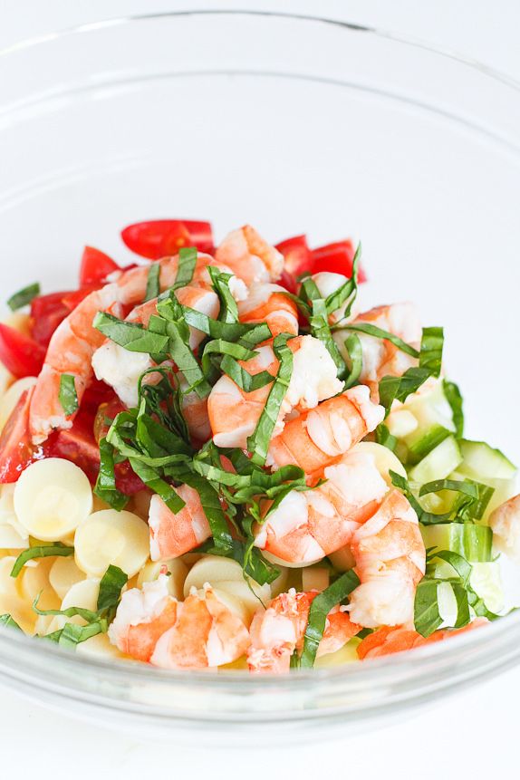 Shrimp, Hearts of Palm, Cucumber & Tomato Salad