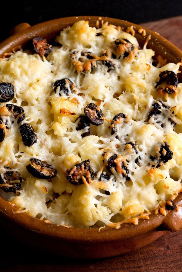 Sicilian Cauliflower and Black Olive Gratin