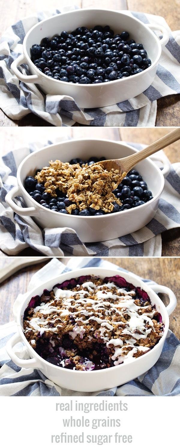 Simple Oat & Pecan Blueberry Crisp