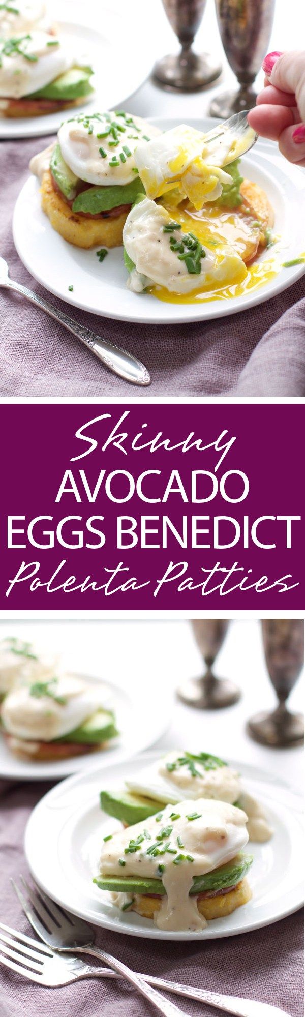 Skinny Avocado Eggs Benedict Polenta Patties