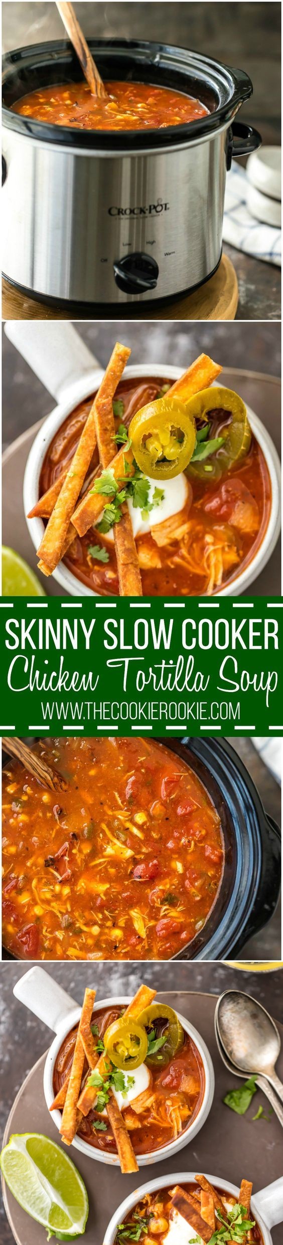 Skinny Slow Cooker Chicken Tortilla Soup