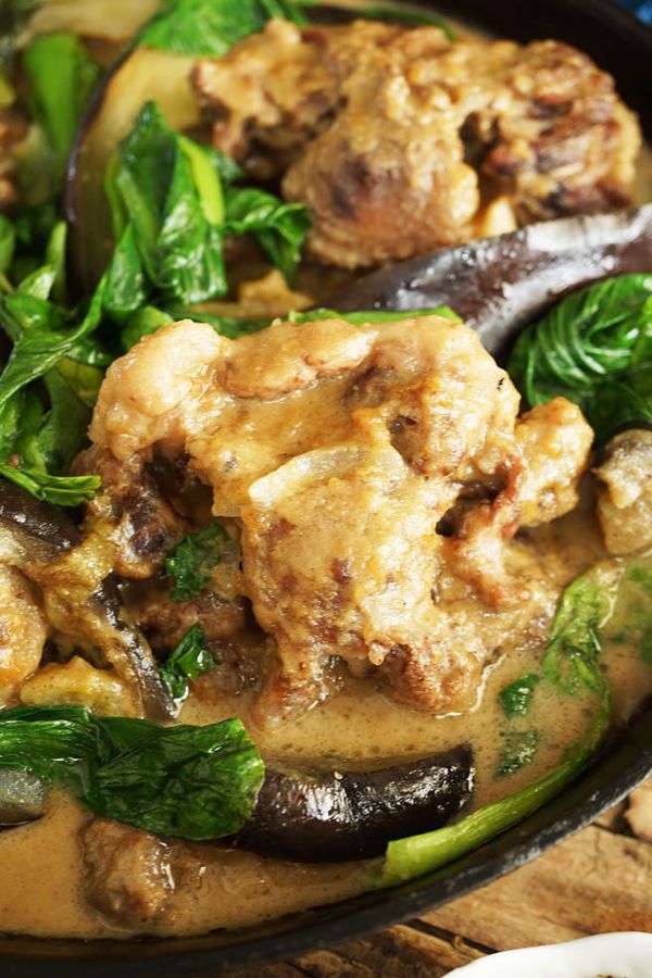 Slow-cooked kare-kare from scratch- filipino peanut stew from scratch