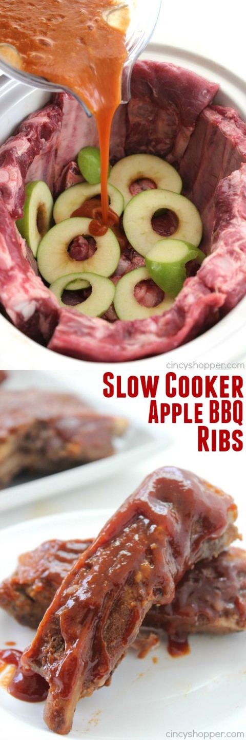 Slow Cooker Apple BBQ Ribs