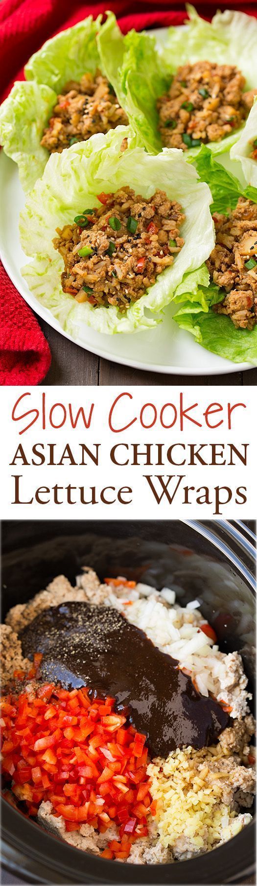 Slow Cooker Asian Chicken Lettuce Wraps