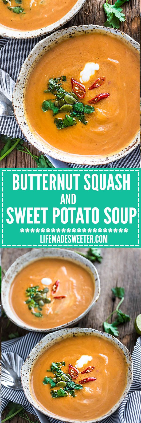 Slow Cooker Butternut Squash and Sweet Potato Soup