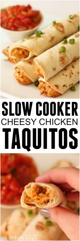 Slow Cooker Cheesy Chicken Taquitos