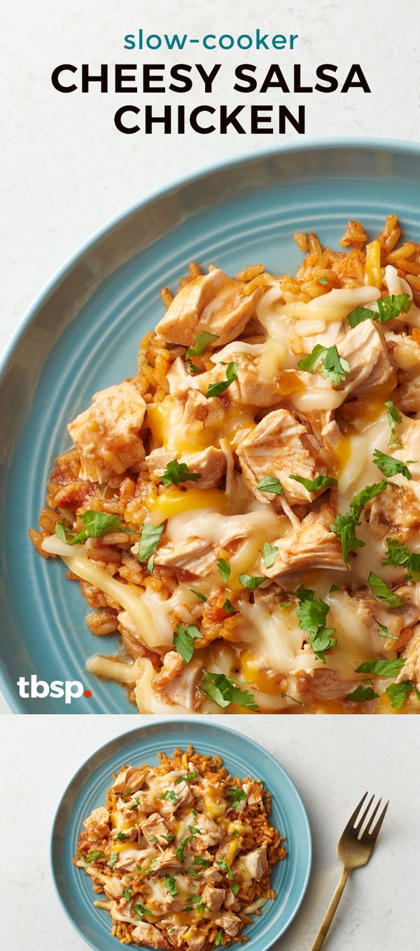 Slow-Cooker Cheesy Salsa Chicken