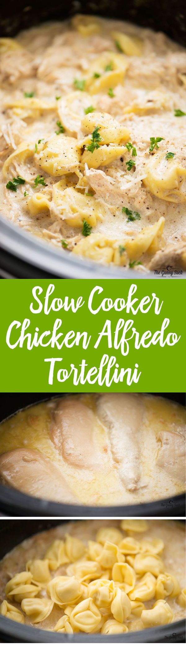 Slow Cooker Chicken Alfredo Tortellini