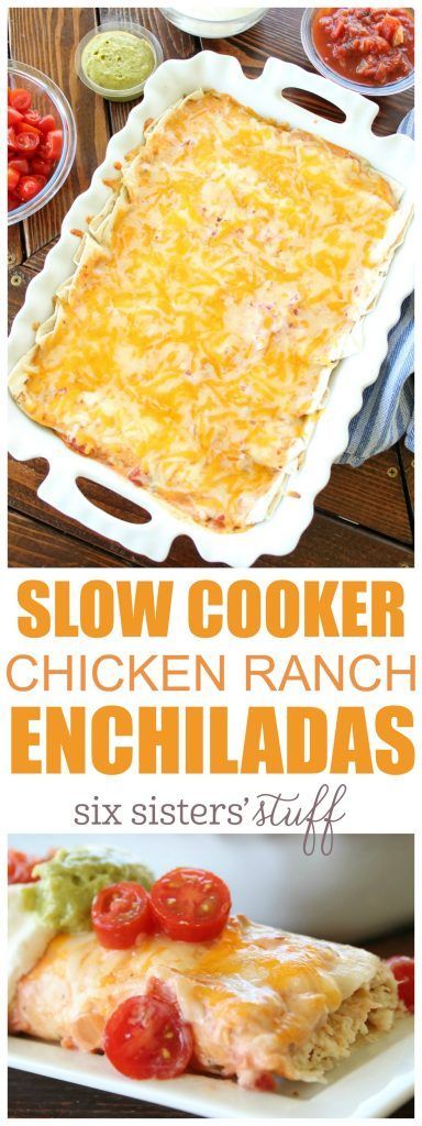 Slow Cooker Chicken Ranch Enchiladas