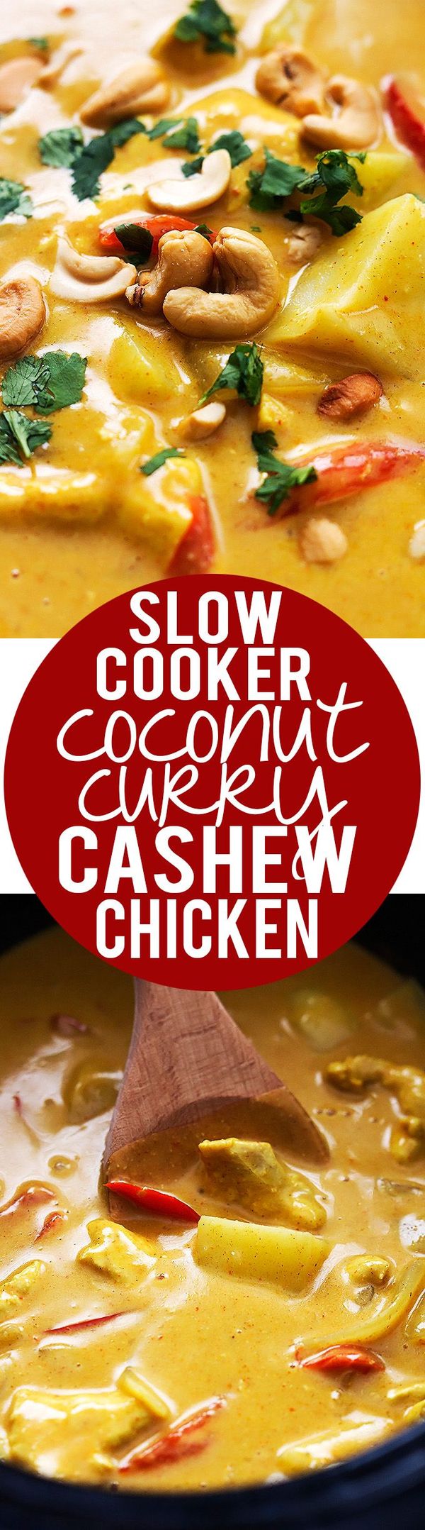 Slow Cooker Coconut Curry Cashew Chicken