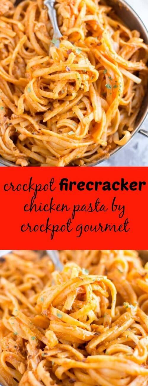 Slow Cooker Firecracker Chicken Pasta