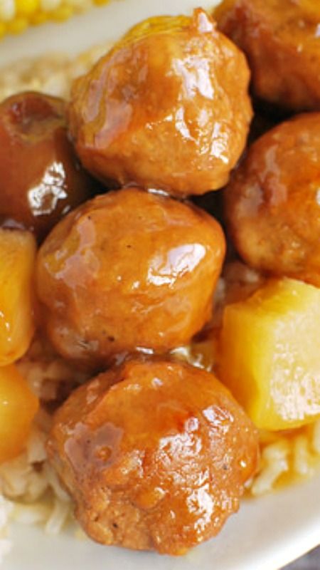 Slow Cooker Hawaiian Meatballs